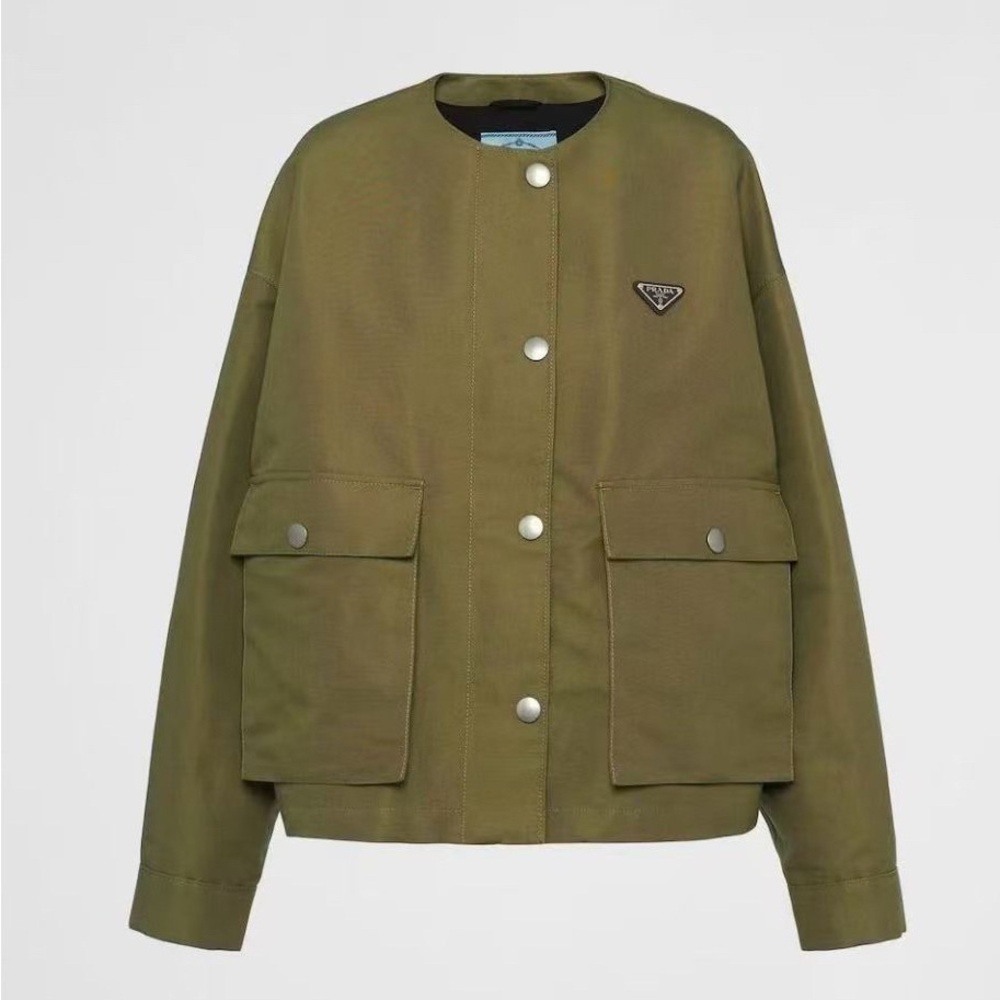 Prada Khaki Green Button-Up Jacket for Women